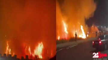 بالفيديو حريق كبير في المدينة المنورة بحي المطار وسيطرة من رجال الإطفاء