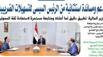 وزير المالية: دعم ومساندة استثنائية من الرئيس السيسى للتسهيلات الضريبية –  سبق 24