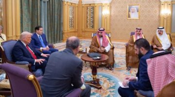 ناقش مستقبل دمشق.. تفاصيل لقاء ولي العهد والرئيسين الأمريكي والسوري