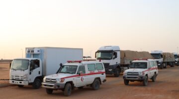 قيادة القوات المشتركة تسير قوافل الأدوية والمستلزمات الطبية للأشقاء في اليمن