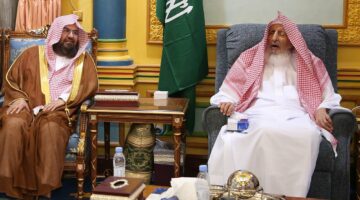 المفتي العام للسعودية يستقبل السديس ويشيد بجهود الشؤون الدينية في خدمة الحجاج