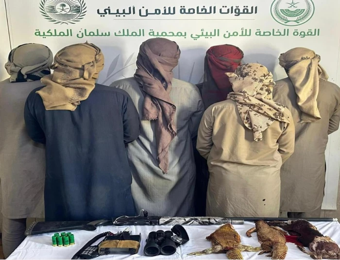 القبض والتشهير بمواطنين لصيد أرنب وضبان داخل محمية الملك سلمان المحظورة
