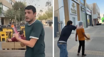 مقالب تيك توك في الرياض: صانع محتوى يثير جدلاً برش الماء والبرونز على العمال