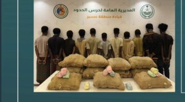 القبض على 11 مخالفًا في عسير بحوزتهم 220 كيلو قات معدّة للتهريب