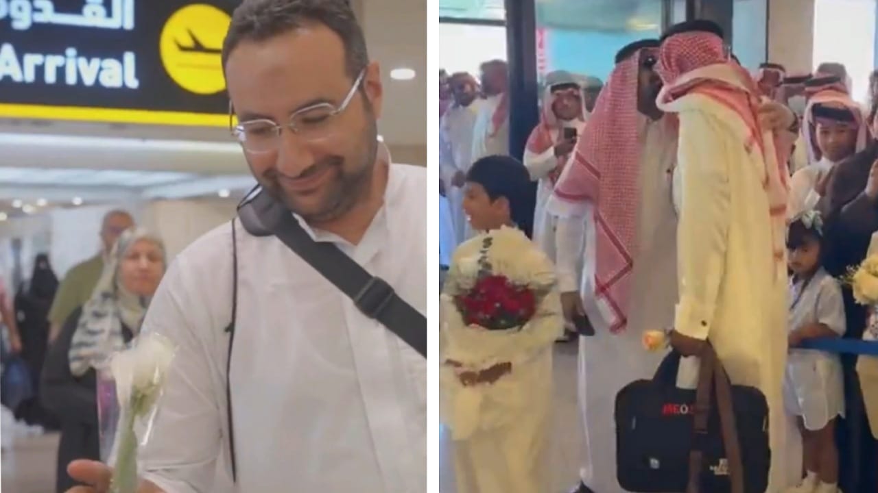 استقبال حافل للحجاج في مطار الدمام والأحساء بالورود ودموع الفرح