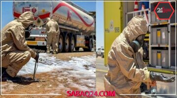 تسريب وقود ناقلة على طريق عام: الدفاع المدني يسيطر على الحادث ويُنقذ الموقف