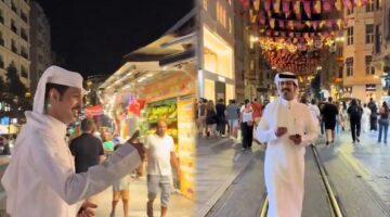شاب سعودي يظهر بالثوب والشماغ في شوارع تركيا ويثير تفاعلاً واسعاً